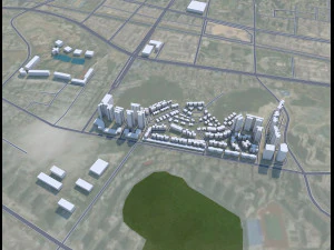 Liupanshui şehri Guizhou &Ccedil;in 30km 3D Model