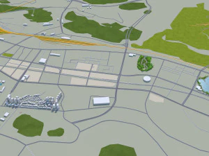 Liupanshui şehri Guizhou &Ccedil;in 30km 3D Model