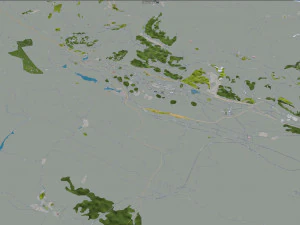 Liupanshui şehri Guizhou &Ccedil;in 30km 3D Model