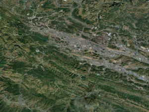 Liupanshui şehri Guizhou &Ccedil;in 30km 3D Model