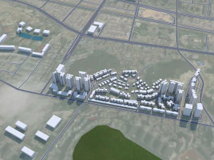Liupanshui şehri Guizhou &Ccedil;in 30km 3D Model