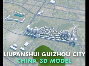 Liupanshui şehri Guizhou &Ccedil;in 30km 3D Model