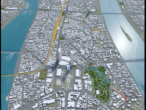 Liuzhou city Guangxi China 30km Modelo 3D