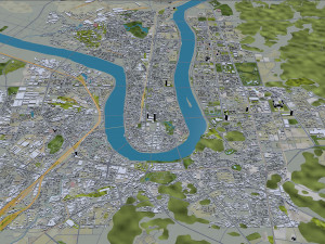 Liuzhou city Guangxi China 30km Modelo 3D