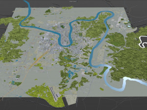 Liuzhou city Guangxi China 30km Modelo 3D