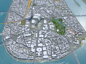 Liuzhou city Guangxi China 30km Modelo 3D