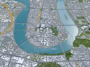 Liuzhou city Guangxi China 30km Modelo 3D