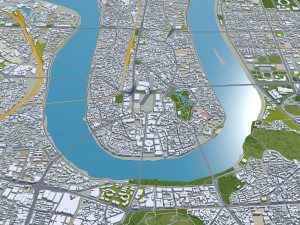 Liuzhou city Guangxi China 30km Modelo 3D