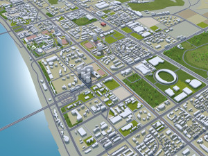 Liuzhou city Guangxi China 30km Modelo 3D