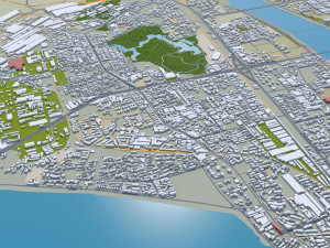 Liuzhou city Guangxi China 30km Modelo 3D