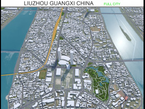 Liuzhou city Guangxi China 30km 3D Model