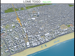 Lome city Togo 25km 3D Model