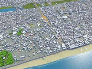 Lome city Togo 25km 3Dモデル