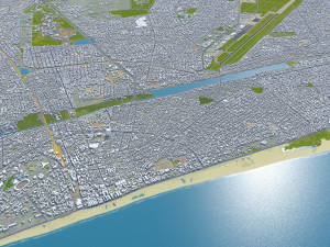 Lome city Togo 25km 3Dモデル
