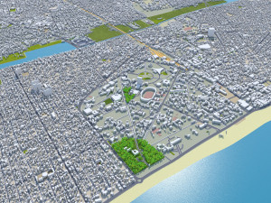 Lome city Togo 25km 3Dモデル