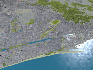 Lome city Togo 25km 3Dモデル