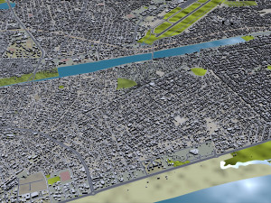 Lome city Togo 25km 3Dモデル