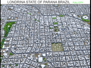 Londrina city State of Parana Brazil 30km 3D Model