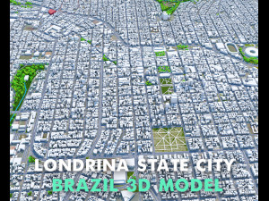 Londrina city State of Parana Brazil 30km 3D Model