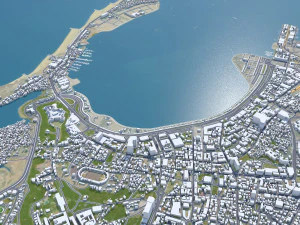 Luanda city Angola 45km 3D Model