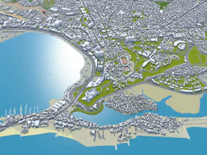 Luanda city Angola 45km 3D Model