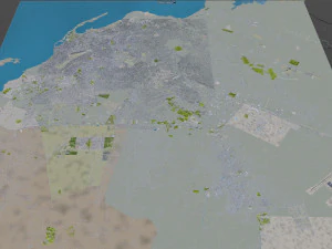 Luanda city Angola 45km 3D Model