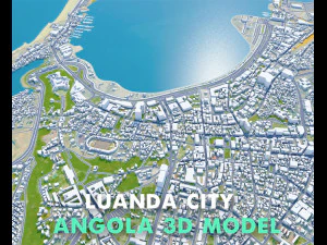 Luanda city Angola 45km 3D Model