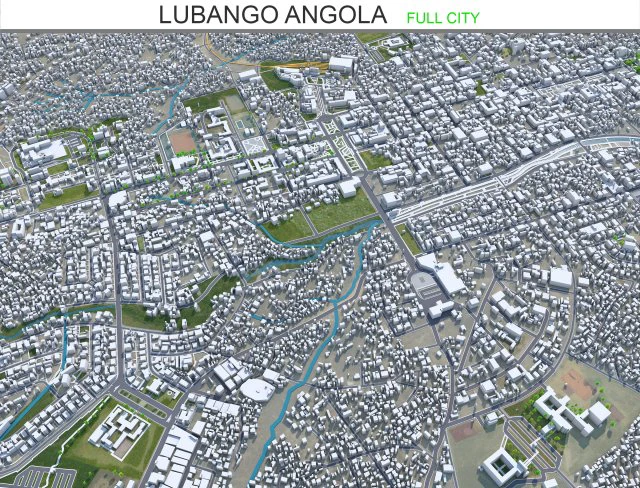 Lubango city Angola 30km 3D Model .c4d .max .obj .3ds .fbx .stl .blend 