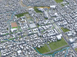 Lubango city Angola 30km 3D Model
