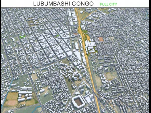 Lubumbashi city Congo 30km 3D Model