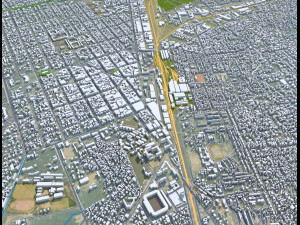 Lubumbashi city Congo 30km 3D-Modell