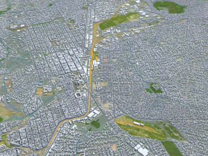 Lubumbashi city Congo 30km 3D-Modell