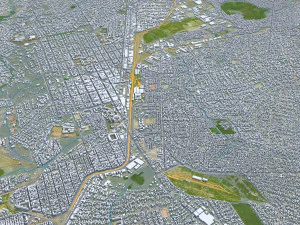 Lubumbashi city Congo 30km 3D Model