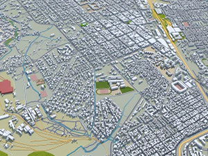 Lubumbashi city Congo 30km 3D Model