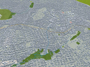 Lubumbashi city Congo 30km 3D-Modell