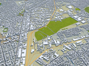 Lubumbashi city Congo 30km 3D-Modell