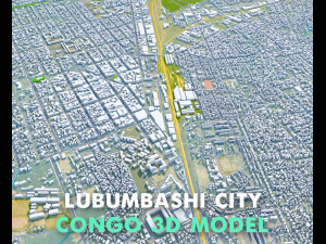 Lubumbashi city Congo 30km 3D-Modell
