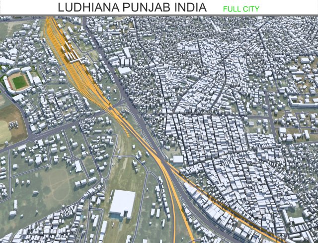 Ludhiana city Punjab India 35km 3D मॉडल .c4d .max .obj .3ds .fbx .stl .blend 