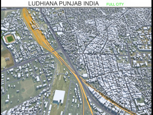 Ludhiana city Punjab India 35km 3D Model