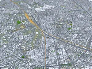 Ludhiana city Punjab India 35km 3D Model