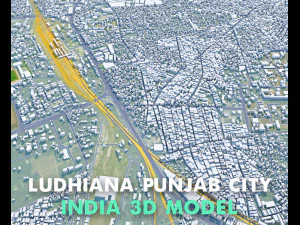 Ludhiana city Punjab India 35km 3D Model