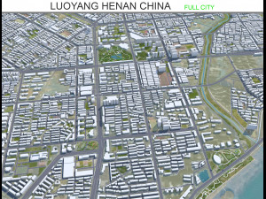Luoyang Henan city China 100km 3Dモデル