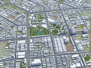 Luoyang Henan city China 100km 3D Model