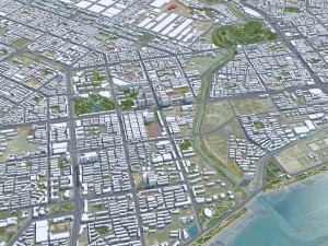 Luoyang Henan city China 100km 3D Модель
