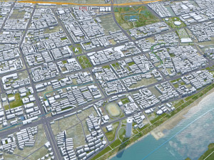 Luoyang Henan city China 100km 3D Модель