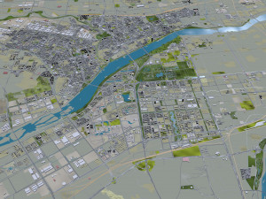 Luoyang Henan city China 100km 3D Модель