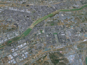 Luoyang Henan city China 100km 3D Модель