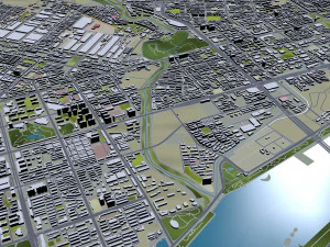Luoyang Henan city China 100km 3D Model