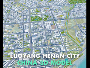 Luoyang Henan city China 100km 3D Модель
