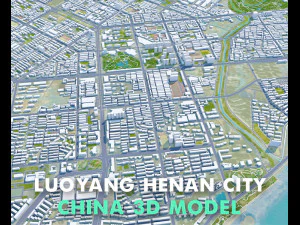 Luoyang Henan city China 100km 3D Model
